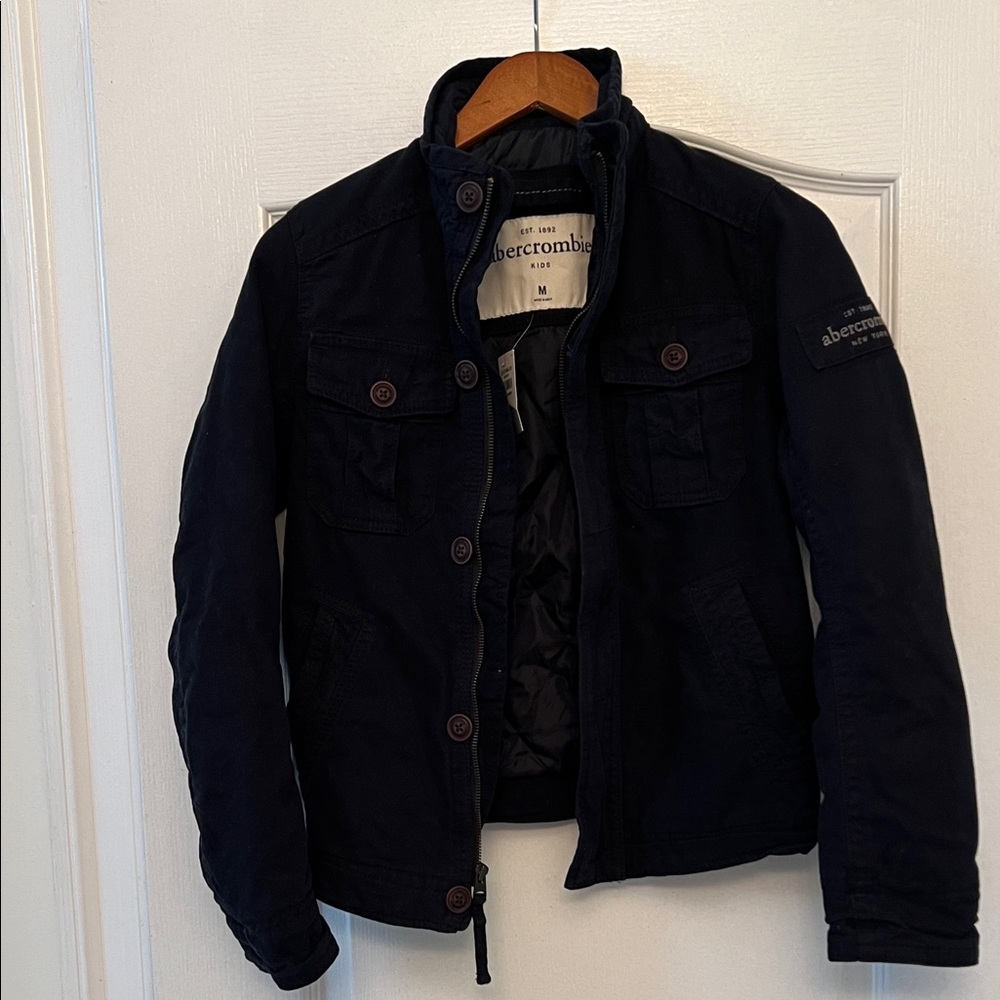 Abercrombie & Fitch Boys Medium Dark Navy Field Jacket Coat New NWT